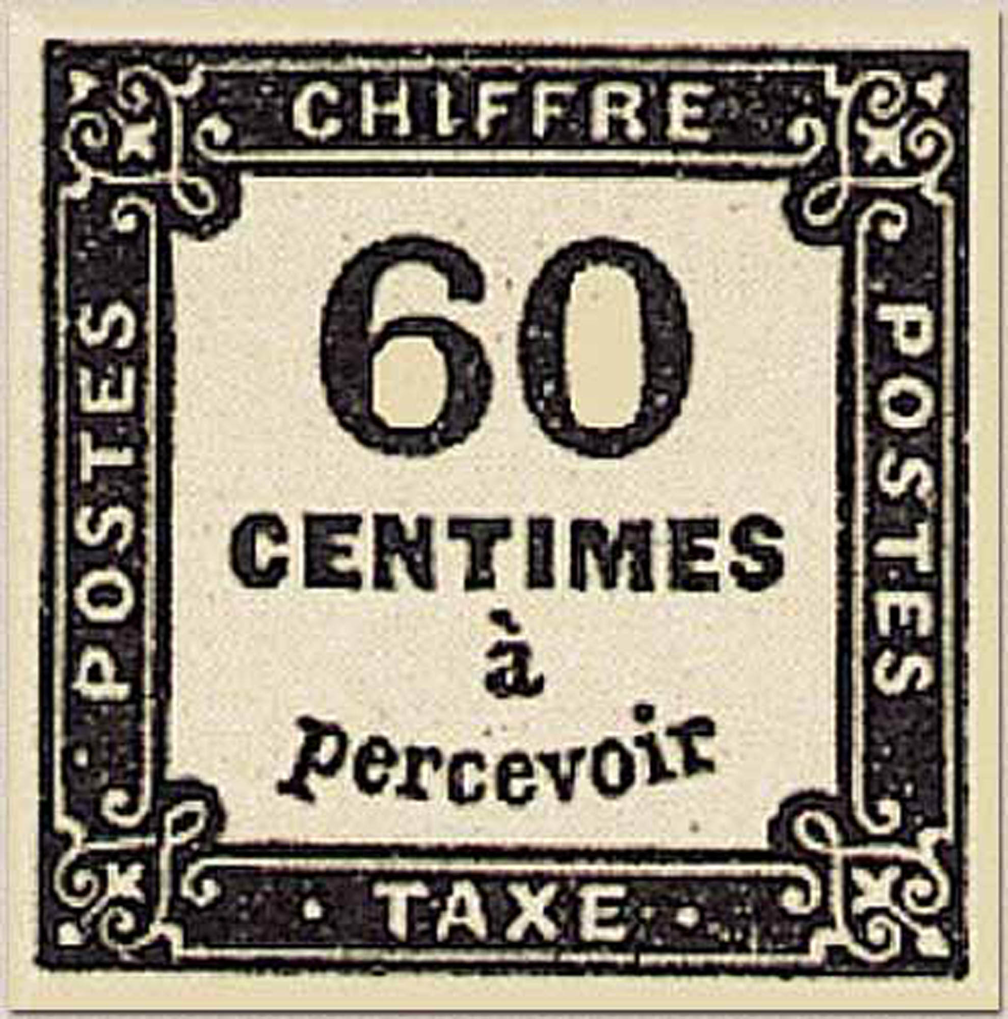 1871 CHIFFRE TAXE 60 Centimes à percevoir