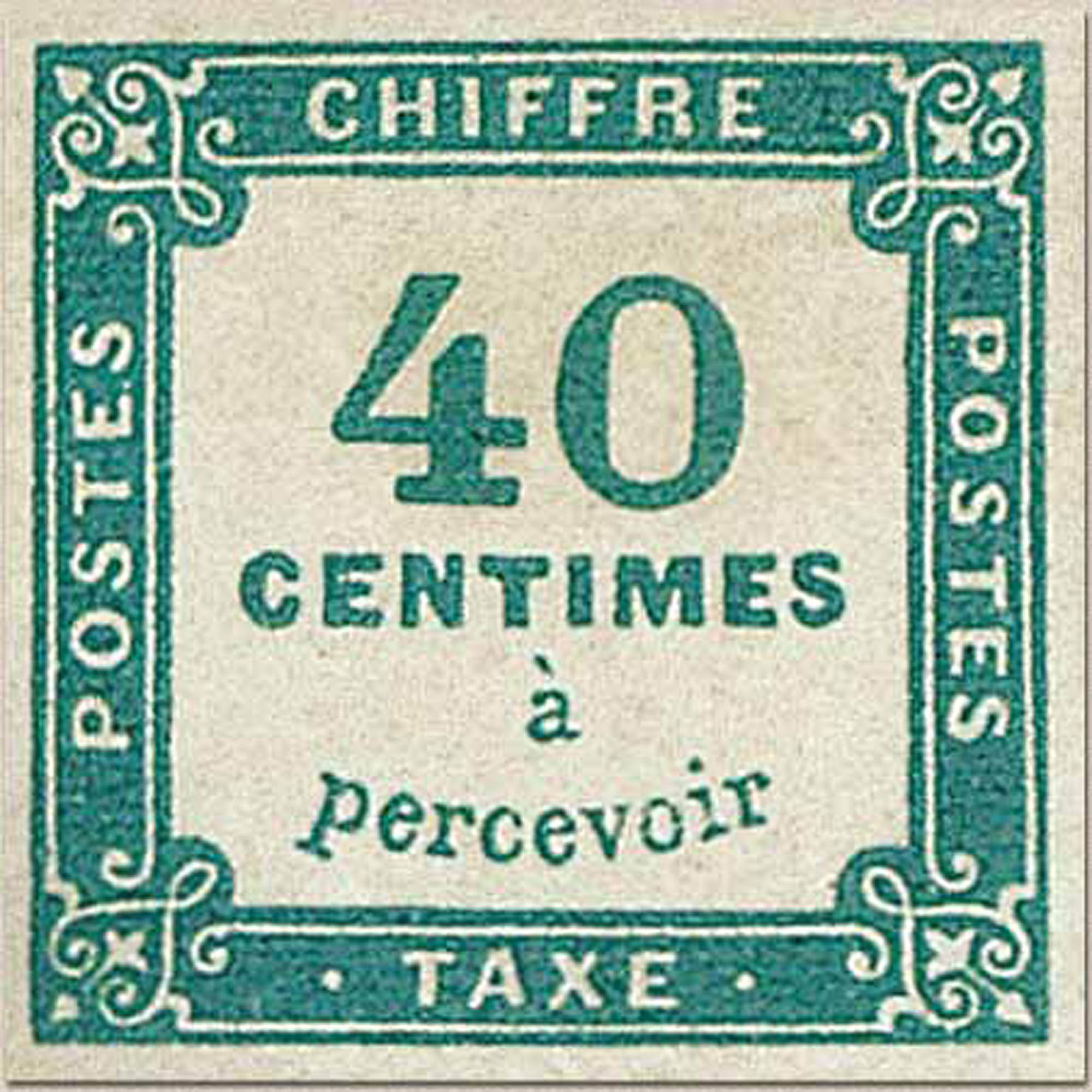 1871 CHIFFRE TAXE 40 Centimes à percevoir