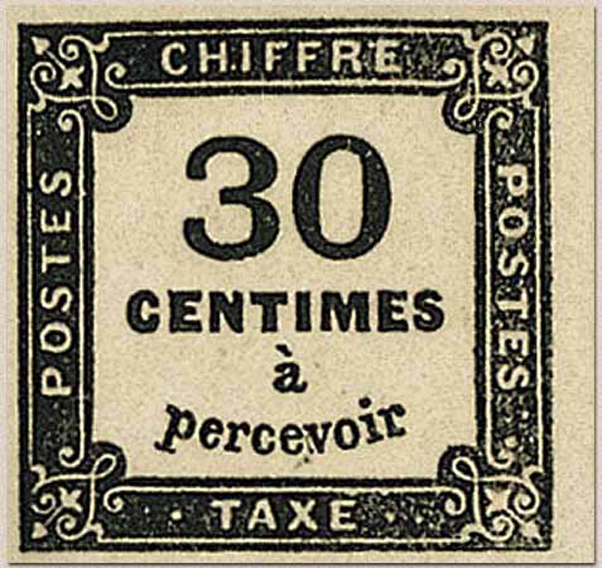 1878 CHIFFRE TAXE 30 Centimes à percevoir