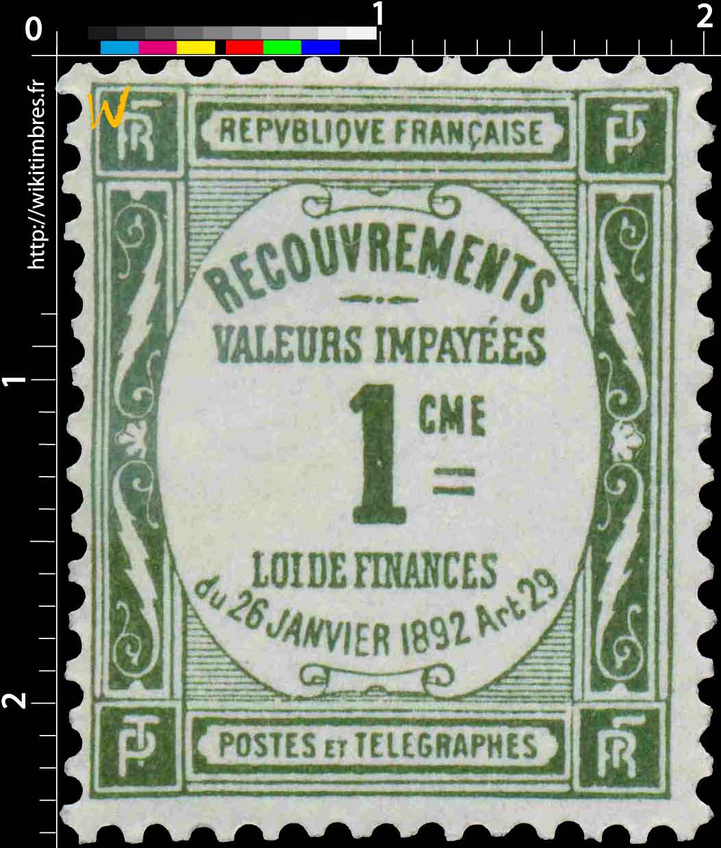 1908 RECOUVREMENTS VALEURS IMPAYÉES 1CME LOI DE FINANCES du 26 janviers 1892 Art 29