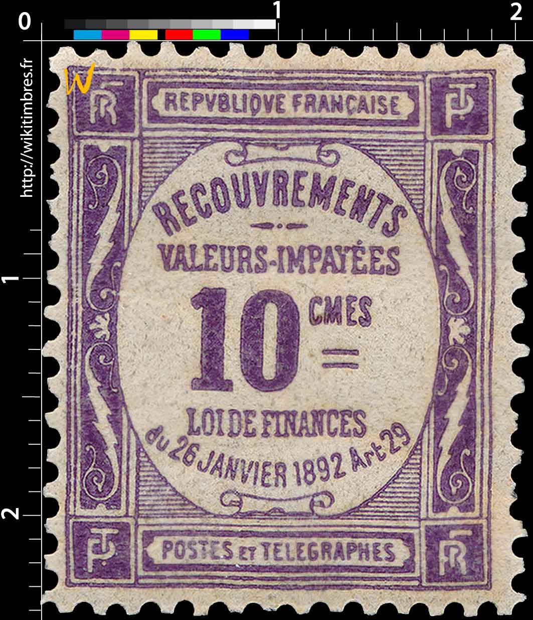 1908 RECOUVREMENTS VALEURS IMPAYÉES LOI DE FINANCES du 26 janviers 1892 Art 29
