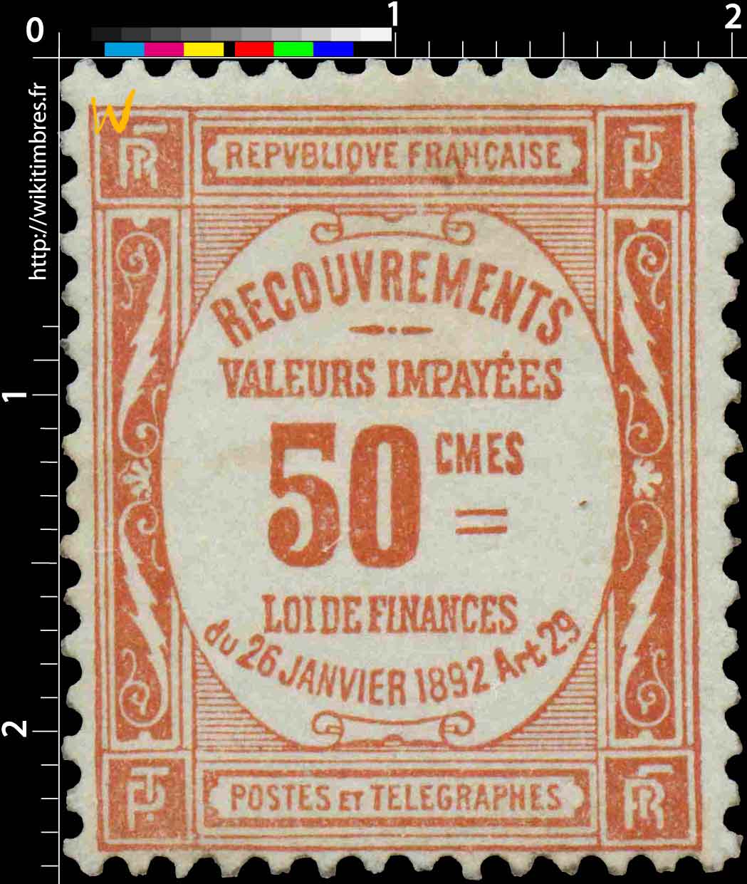 1909 RECOUVREMENTS VALEURS IMPAYÉES LOI DE FINANCES du 26 janvier 1892 Art 29
