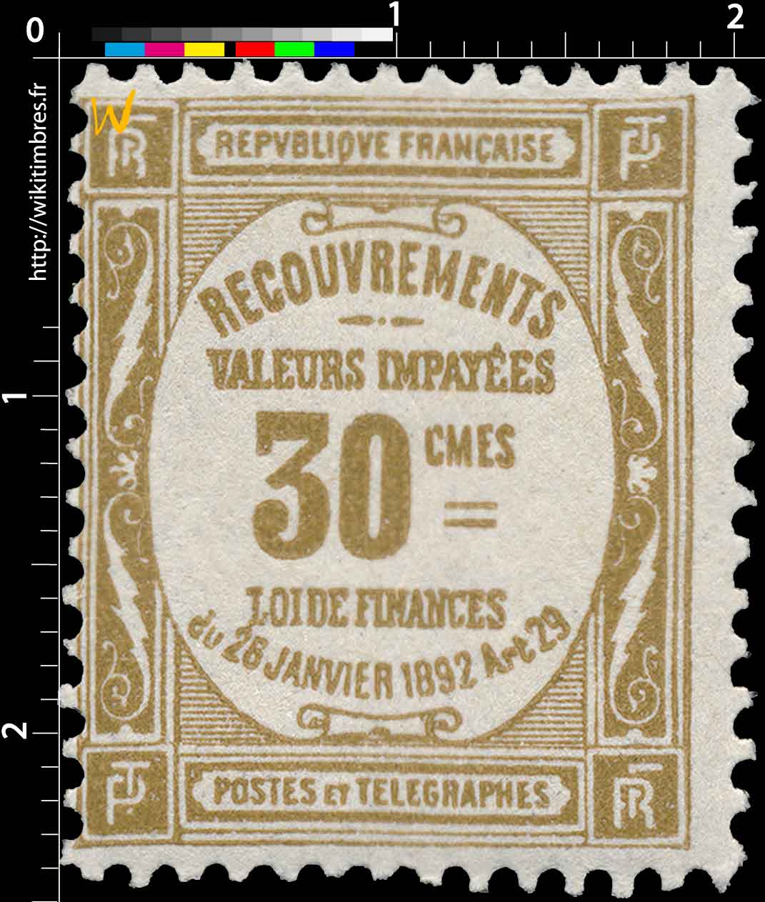 1909 RECOUVREMENTS VALEURS IMPAYÉES LOI DE FINANCES du 26 janviers 1892 Art 29