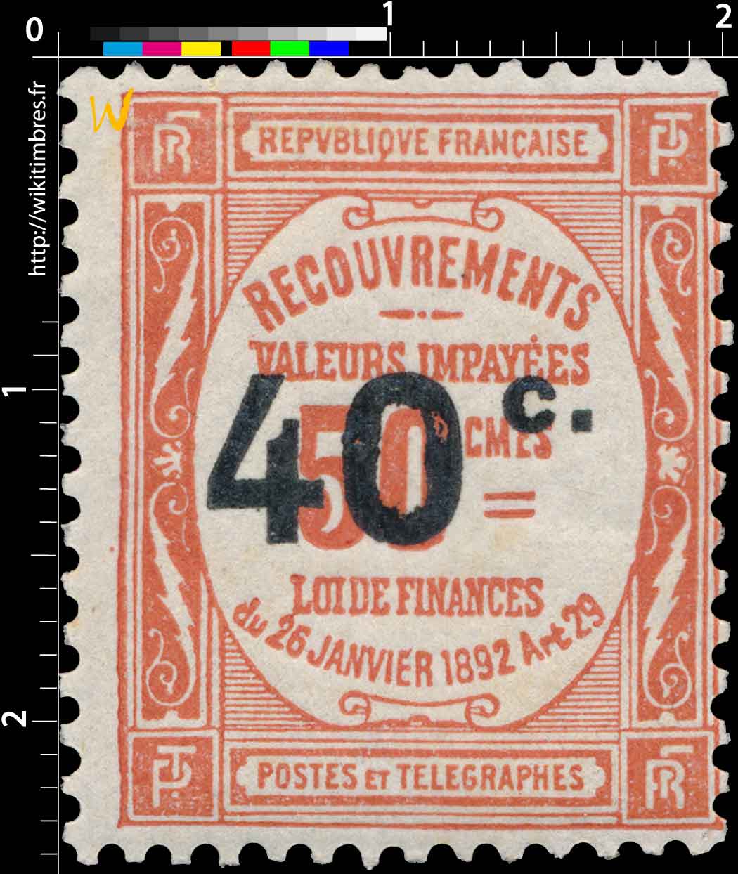 1917 RECOUVREMENTS VALEURS IMPAYÉES LOI DE FINANCES du 26 janviers 1892 Art 29