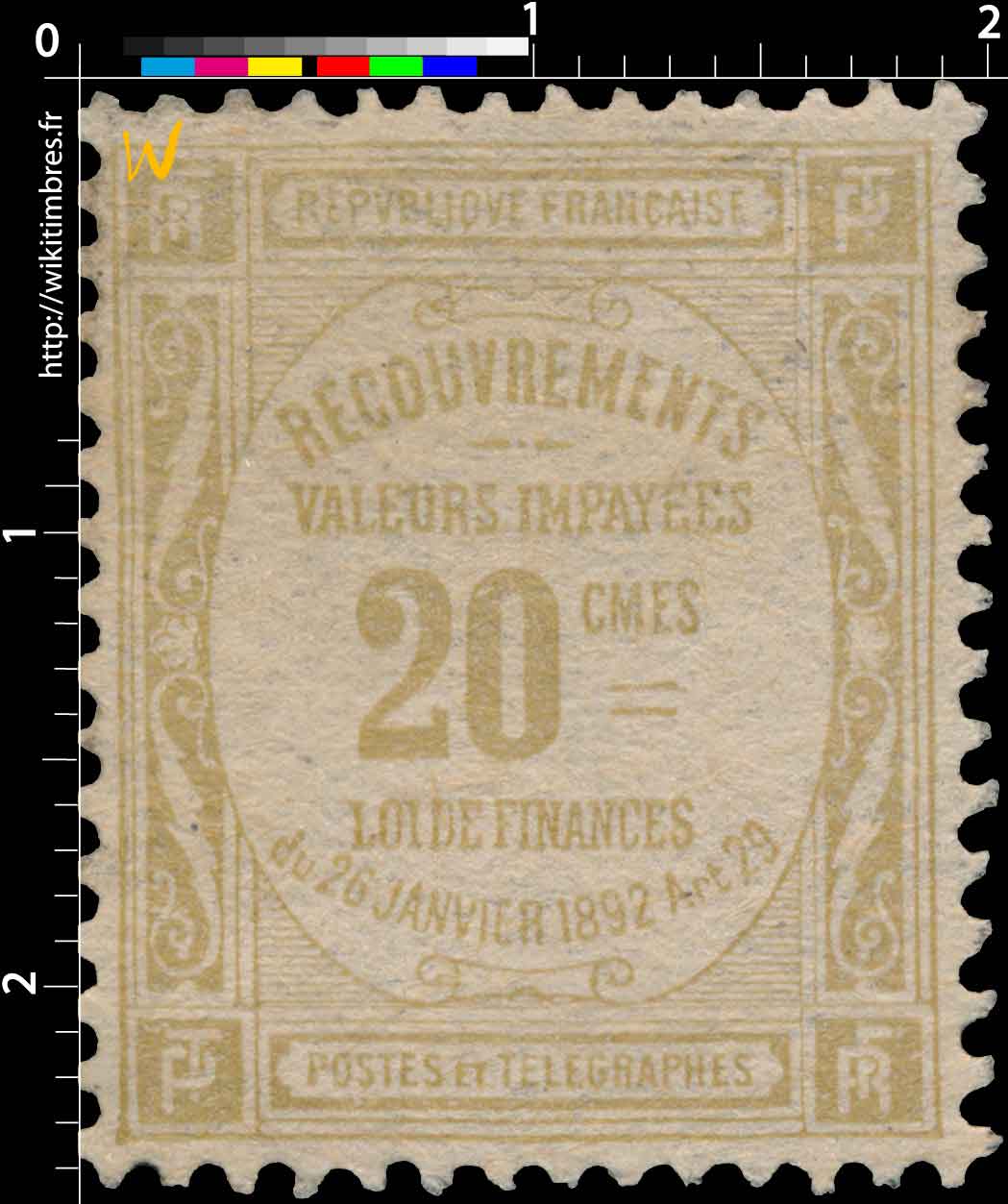 1919 RECOUVREMENTS VALEURS IMPAYÉES LOI DE FINANCES du 26 janvier 1892 Art 29