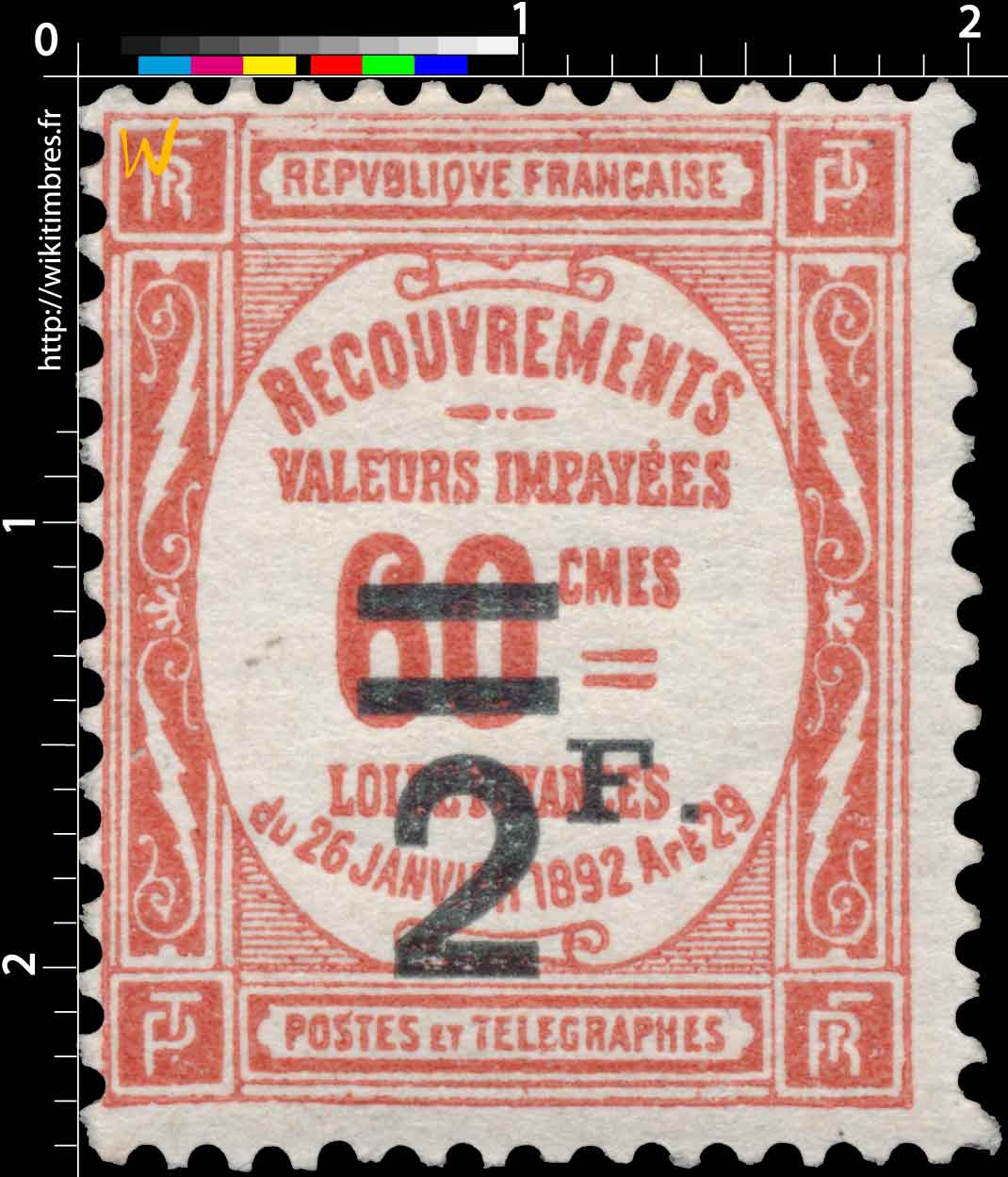 1926 RECOUVREMENTS VALEURS IMPAYÉES LOI DE FINANCES du 26 janviers 1892 Art 29