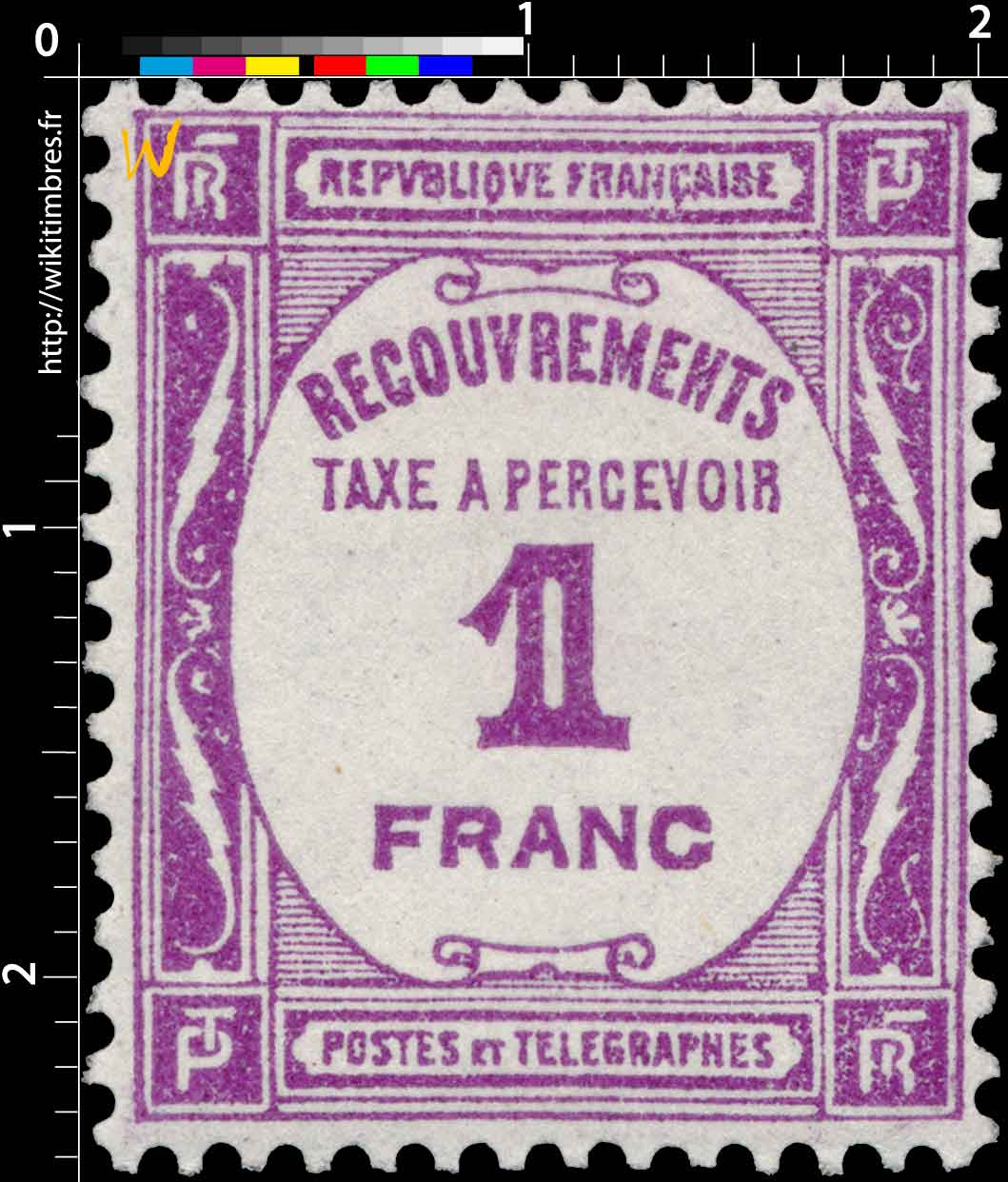 1927 RECOUVREMENTS TAXE A PERCEVOIR 1 FRANC