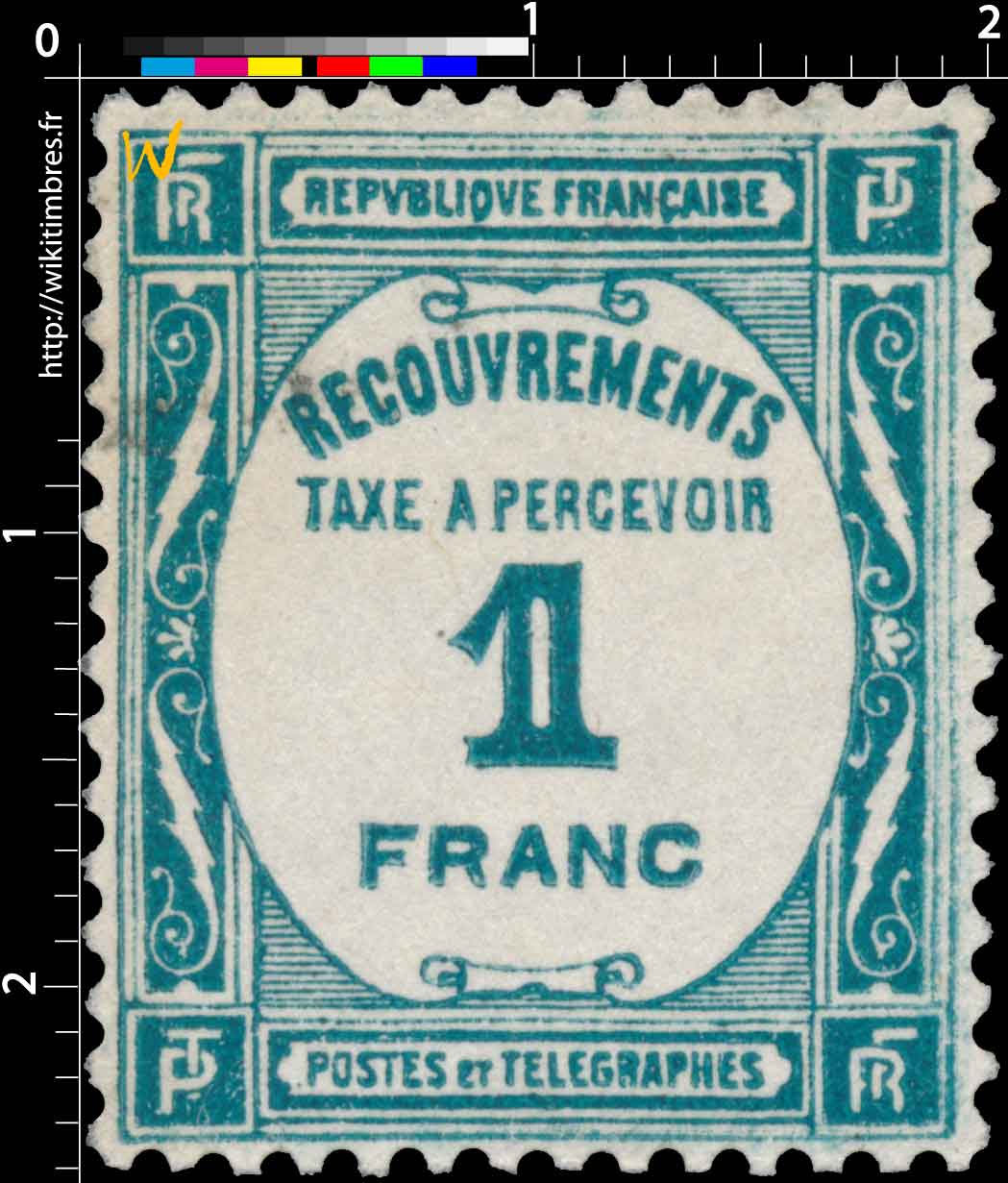1931 RECOUVREMENTS TAXE A PERCEVOIR 1 FRANC