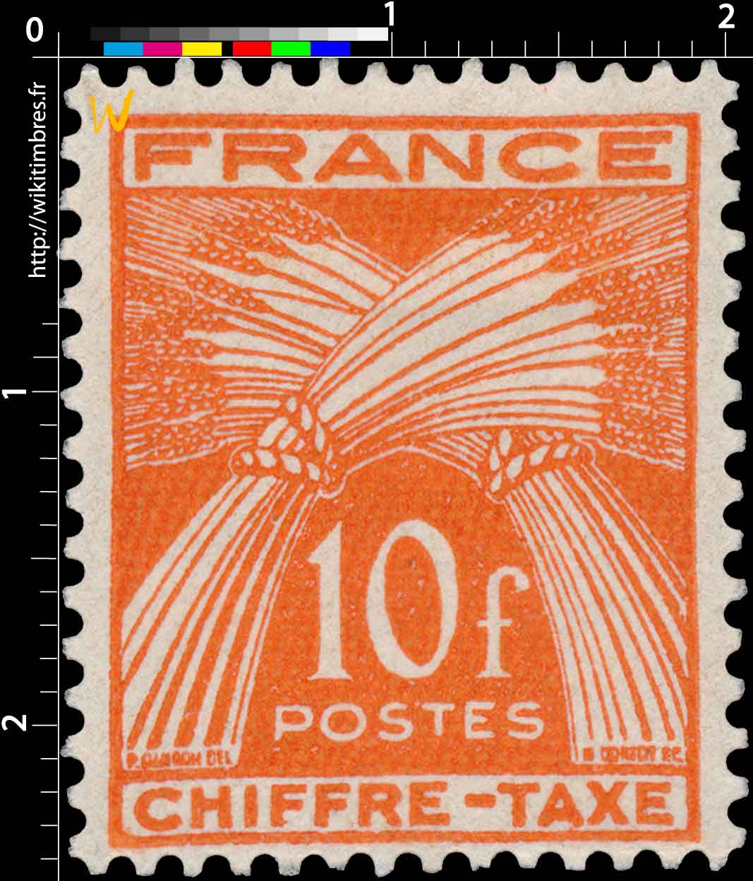 1945 TIMBRE TAXE - type gerbes de blé