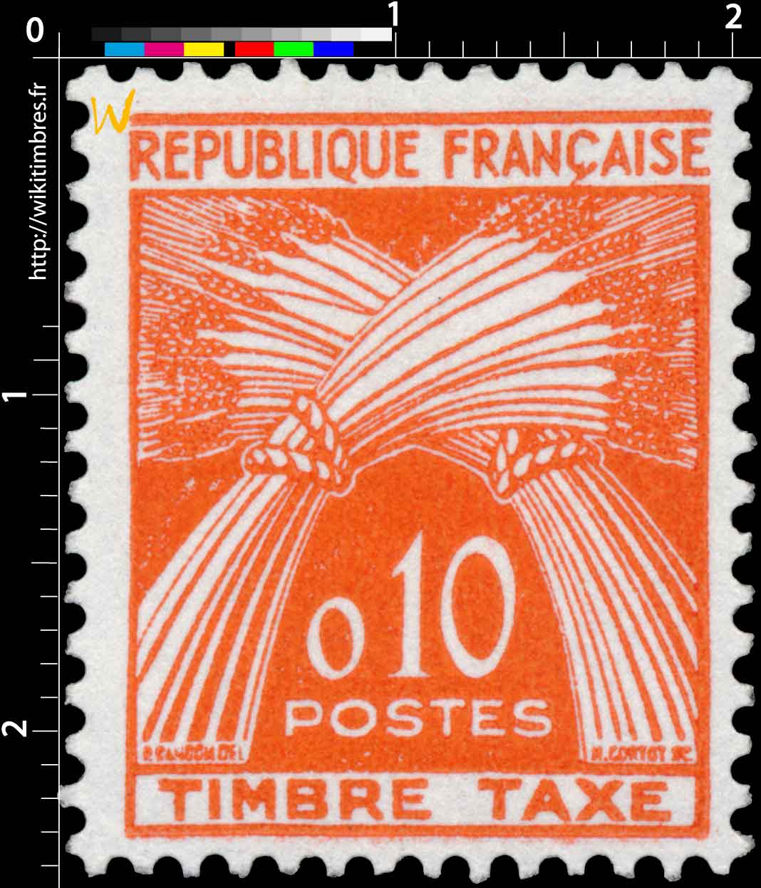 TIMBRE TAXE - type gerbes de blé
