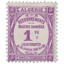 Algérie - Type Recouvrements