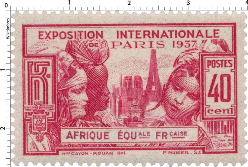 1937 Exposition internationale de Paris AFRIQUE EQUale FRçaise