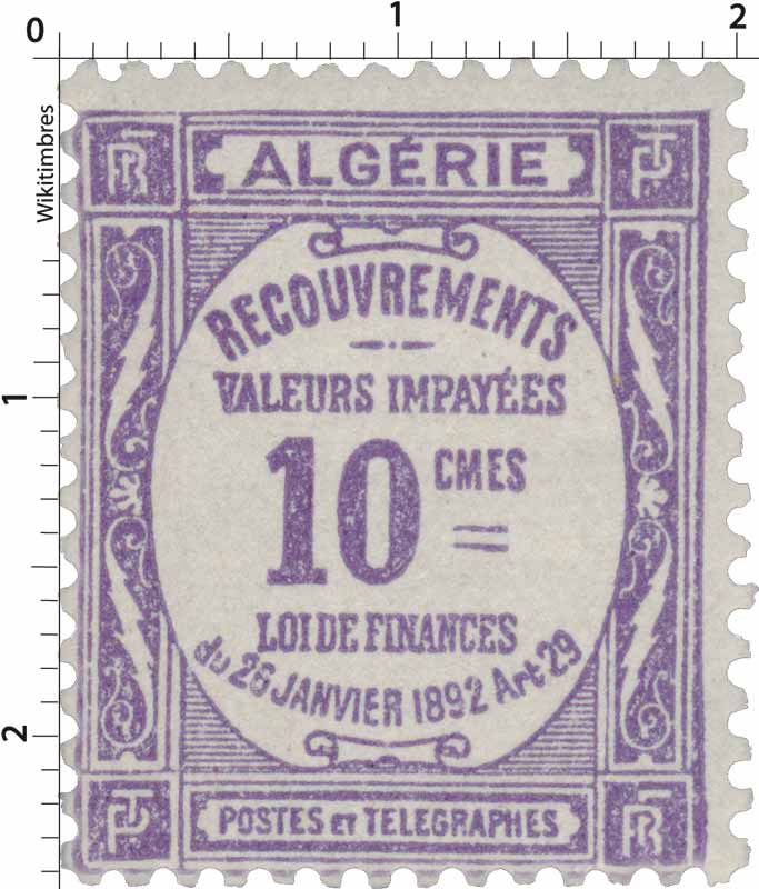 Algérie - Type Recouvrements   