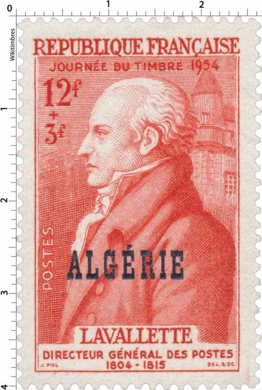 Algérie - JOURNÉE DU TIMBRE 1954 LAVALETTE DIRECTEUR GÉNÉRAL DES POSTES 1804-1815
