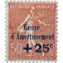 1928 Caisse d'Amortissement - type semeuse lignée / surchargé 