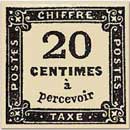 CHIFFRE TAXE 20 Centimes à percevoir
