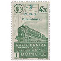 1942 COLIS POSTAL au dessus de 15 Jusqu'à 20kgs domicile