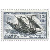 JOURNÉE DU TIMBRE 1957 SERVICE MARITIME POSTAL