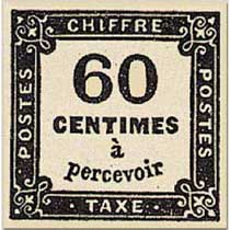 CHIFFRE TAXE 60 Centimes à percevoir