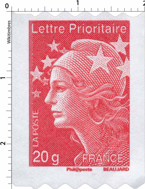 Lettre Prioritaire - type Marianne de Beaujard