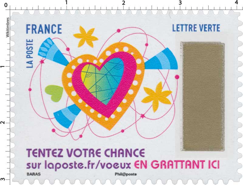 2017 Le Timbre à gratter : Tentez votre chance sur laposte.fr/voeux . EN GRATTANT ICI