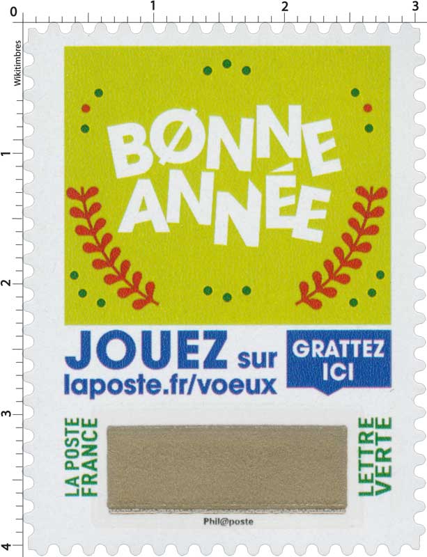 2018 Bonne année - Jouer sur laposte.fr/voeux - Gratter ici