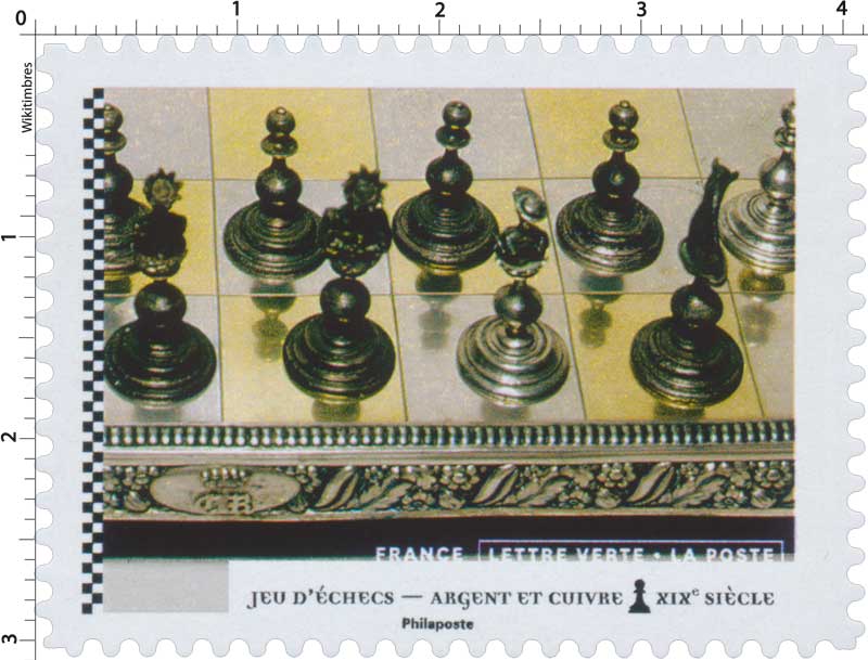 2021 Jeu d'échecs - Argent et cuivre XIXe siècle