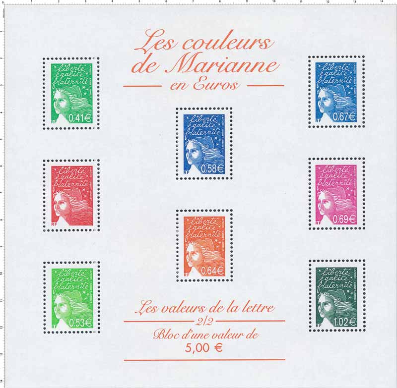 Les couleurs de Marianne en Euros