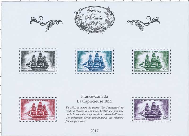 Trésors de la Philatélie 2017 - FRANCE-CANADA LA CAPRICIEUSE 1855-1955