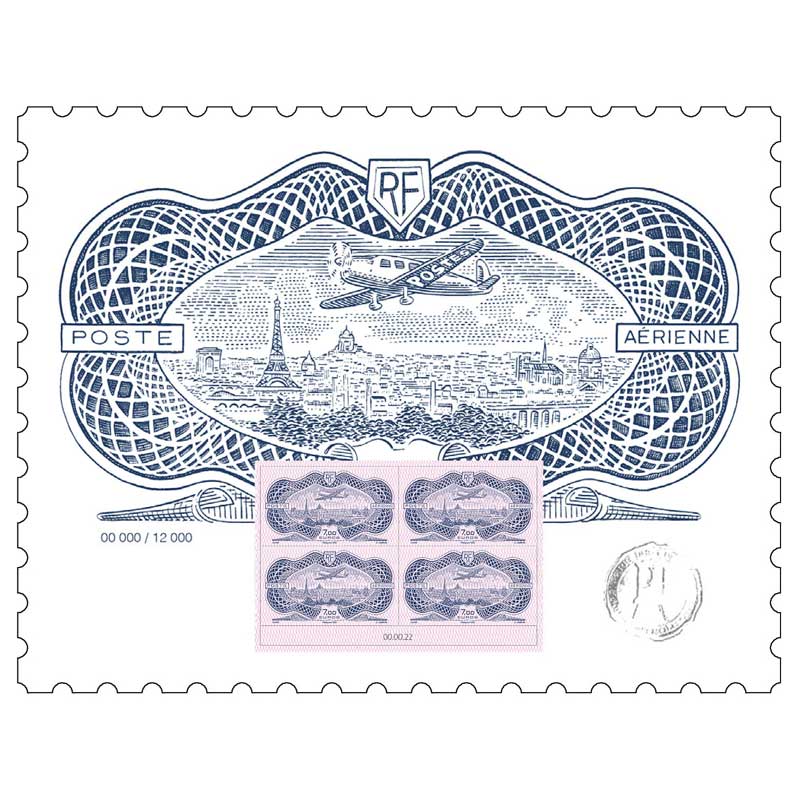 2022 Affiche avec 4 timbres du «Burelé»