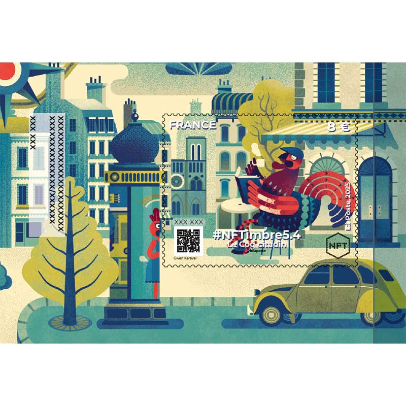 2025 #NFTimbre5.4 - Le coq citadin