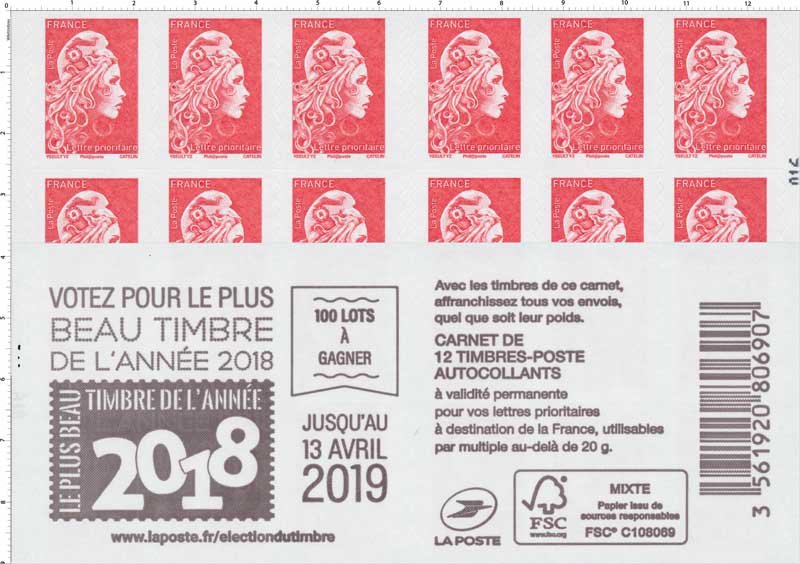 2019 élection du timbre