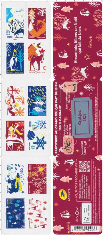 Carnet de 12 timbres Noël - Des timbres qui nous rapprochent