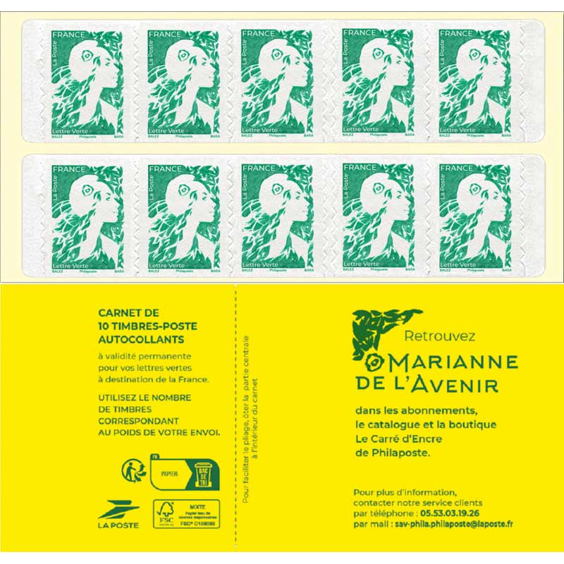 Timbre : 2023 Carnet Marianne de l'Avenir