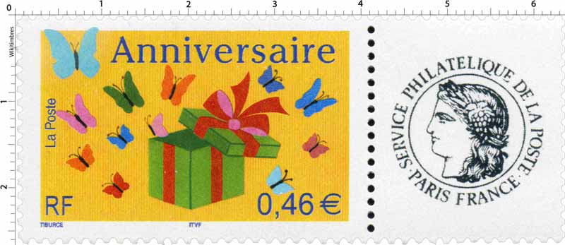 Anniversaire Les timbres personnalisés