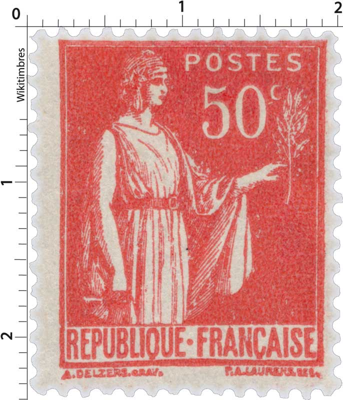 Timbre-poste France vintage Retro Français 50 Centimes 0.50 POSTES  République française Publié dans les années 1900 Annulé Rare -  France