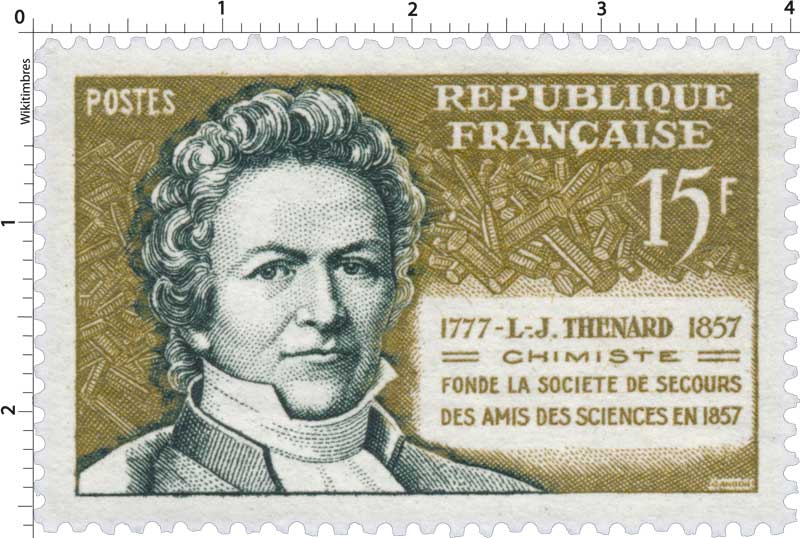 L.-J. THENARD 1777-1857 CHIMISTE FONDE LA SOCIÉTÉ DE SECOURS DES AMIS DES SCIENCES EN 1857