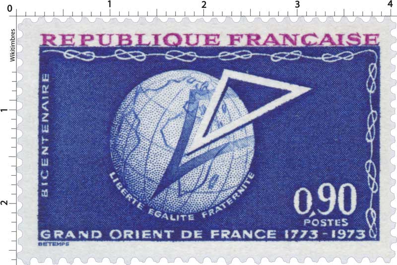 BICENTENAIRE GRAND ORIENT DE FRANCE 1773-1973 LIBERTÉ EGALITE FRATERNITÉ