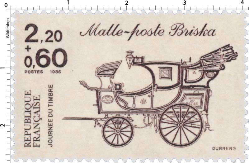 1986 JOURNÉE DU TIMBRE Malle-poste Briska