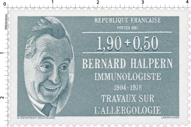 1987 BERNARD HALPERN 1804-1978 TRAVAUX SUR L'ALLERGOLOGIE