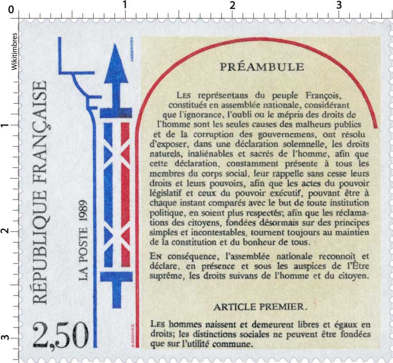 1989 PRÉAMBULE ARTICLE PREMIER.