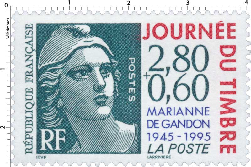 n° 5496 - Timbre Marianne de Gandon (lettre verte) issu du Carnet n° 1528 -  70 ans de la mention Premier Jour - 1951-2021