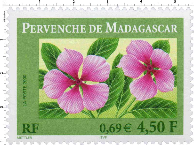 Timbre : 2000 PERVENCHE DE MADAGASCAR | WikiTimbres