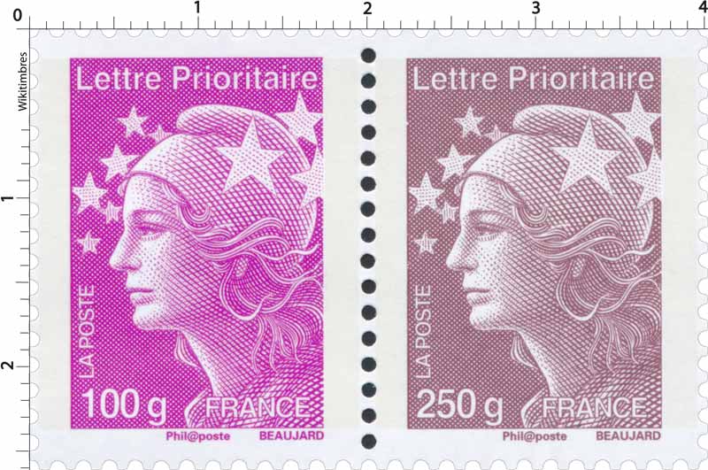 Lettre Prioritaire - type Marianne de Beaujard