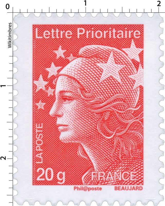 Timbre Lettre Prioritaire Type Marianne De Beaujard Wikitimbres