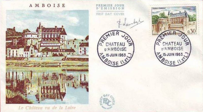 Chateau dAmboise par des Livres Express France 1963 Timbre de Collection Neuf Authentique No 1390 