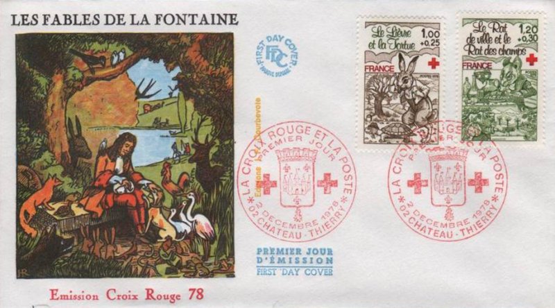 N° Yvert & Tellier 2024 - Timbre de France (Année 1978) (Neuf - **) - La  Fontaine - Le Lièvre et la Tortue