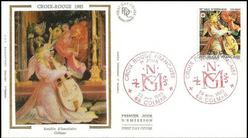par des Livres Express N° 2392 1985 Art : Retable d'Issenheim Croix Rouge Authentique Timbre de France de Collection Neuf