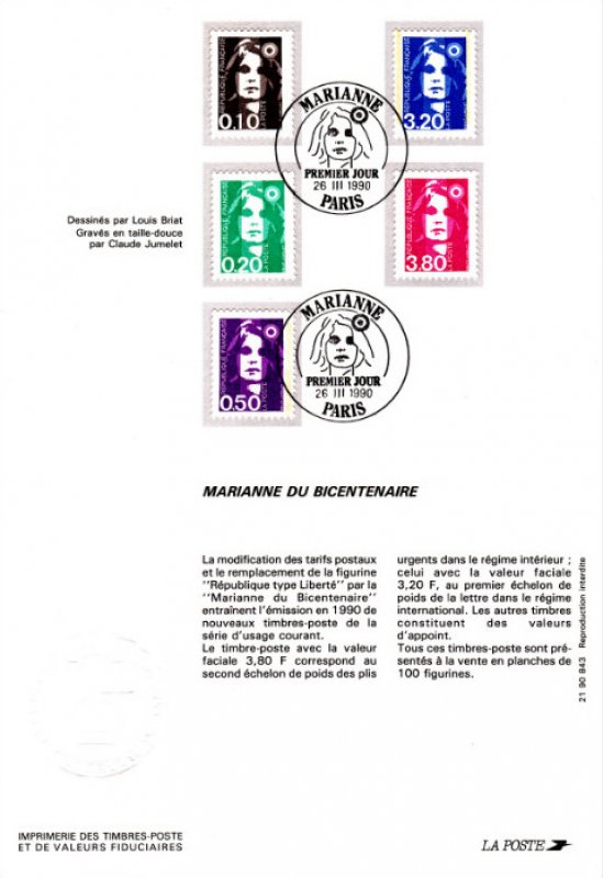 Carnet de 10 timbres Marianne de Briat 2629-C1. - Philantologie