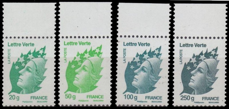 4 feuilles lettre quel timbre vert